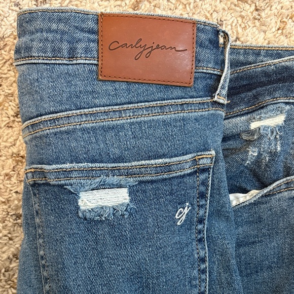 Carly Jean Los Angeles Distressed Blue Cropped Jeans Chrissy - Picture 2 of 4